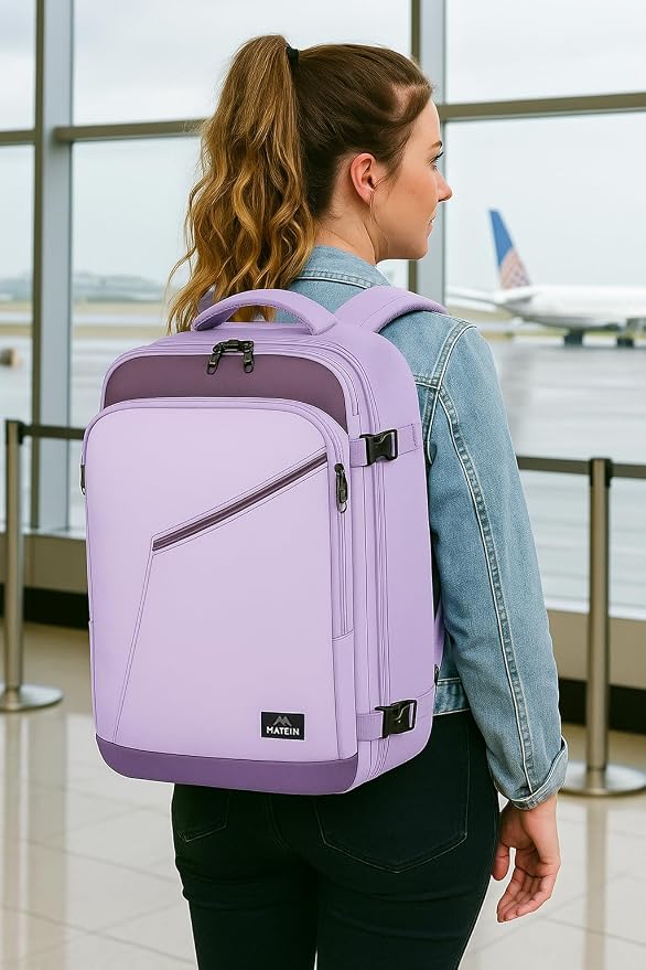 MATEIN Purple Travel Backpack, Large Capacity Carry on Backpack - Image 9