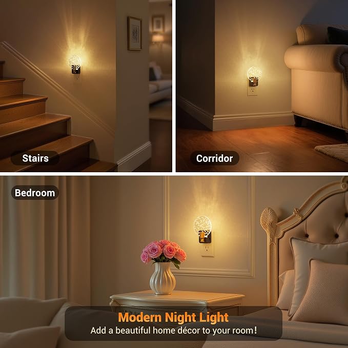 JandCase Night Light, Dimmable Night Lights Plug into Wall 2 Pack, Bubble - Image 5