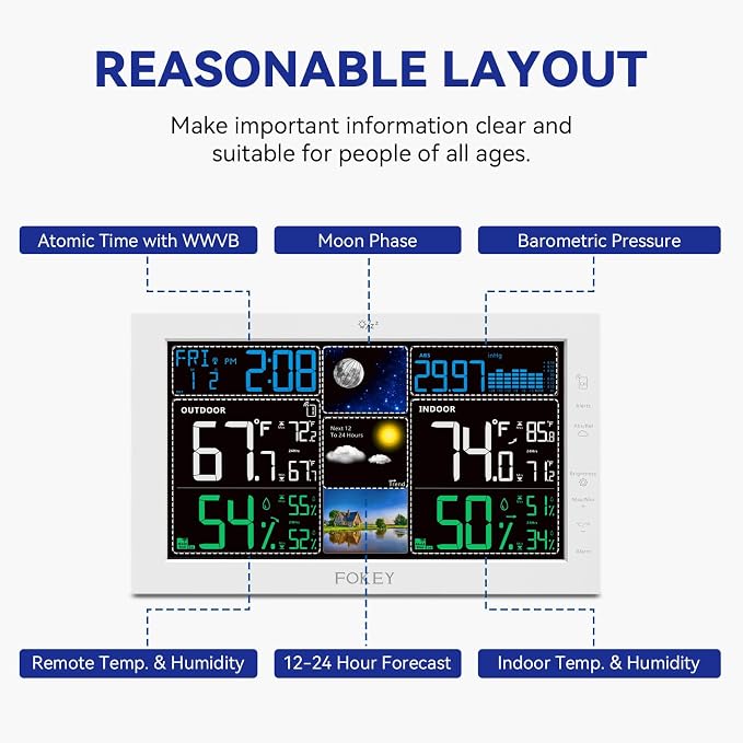 Weather Station Wireless Indoor Outdoor, Indoor Outdoor Thermometer Wireless - Image 4