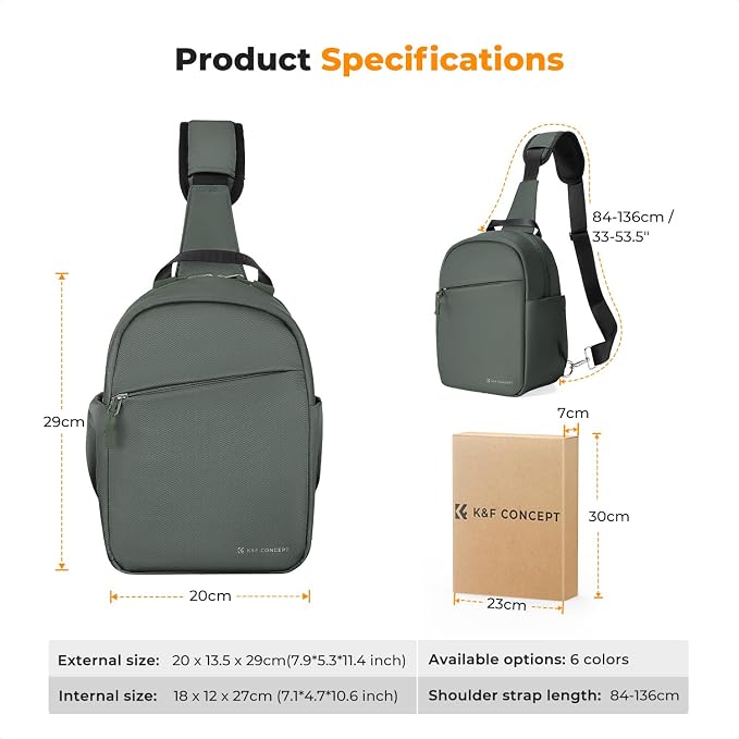 K&F CONCEPT Small Camera Bag for Photographer, Camera Sling Crossbody bag for - Image 8