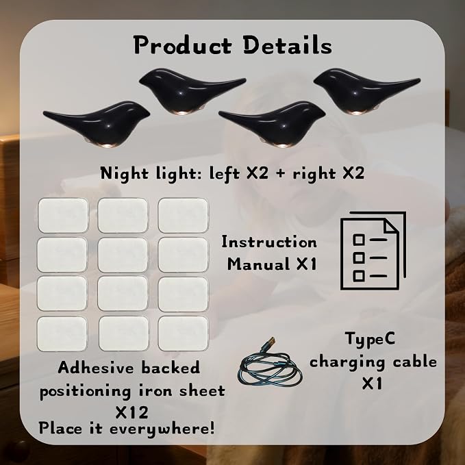 Cute Bird Night Light: Motion Sensor Lights Indoor - Image 2