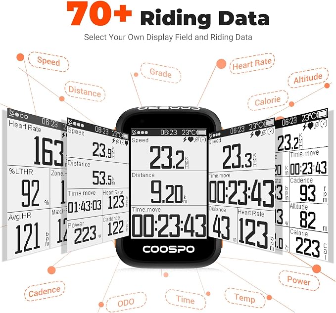 COOSPO Bike Computer Wireless GPS, Bike Speedometer - Image 4