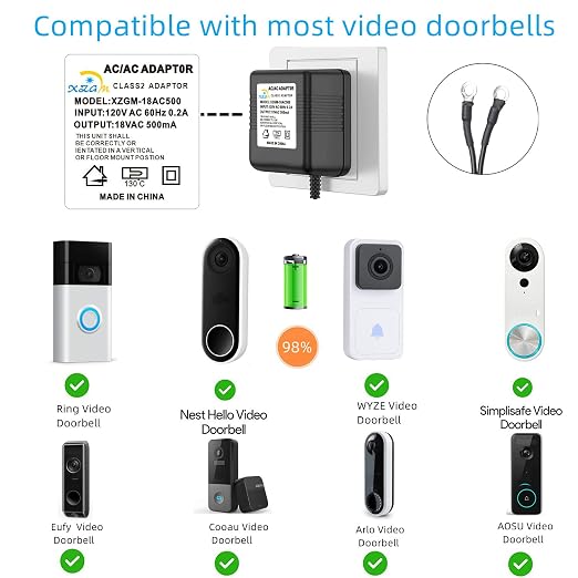Doorbell Power Adapter 18V500MA Video doorbell Transformer - Image 7