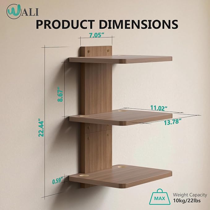 WALI Floating TV Shelf, 3 Tier Projector Shelf - Image 9