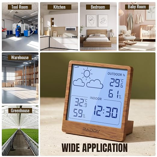 Raddy WF-50T Indoor Outdoor Thermometer Hygrometer Wireless Weather Station - Image 8