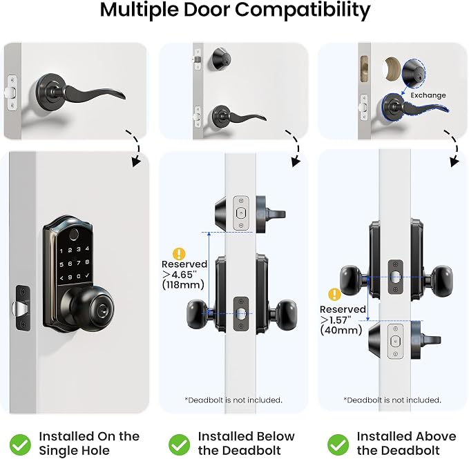 Veise VE018 Smart Knob Handle Lock - Image 9