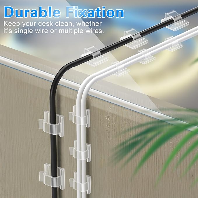 60 PCS XHF 3/4” Adhesive Cable Wire Clips Clear, Outdoor Christmas Light Clips - Image 7