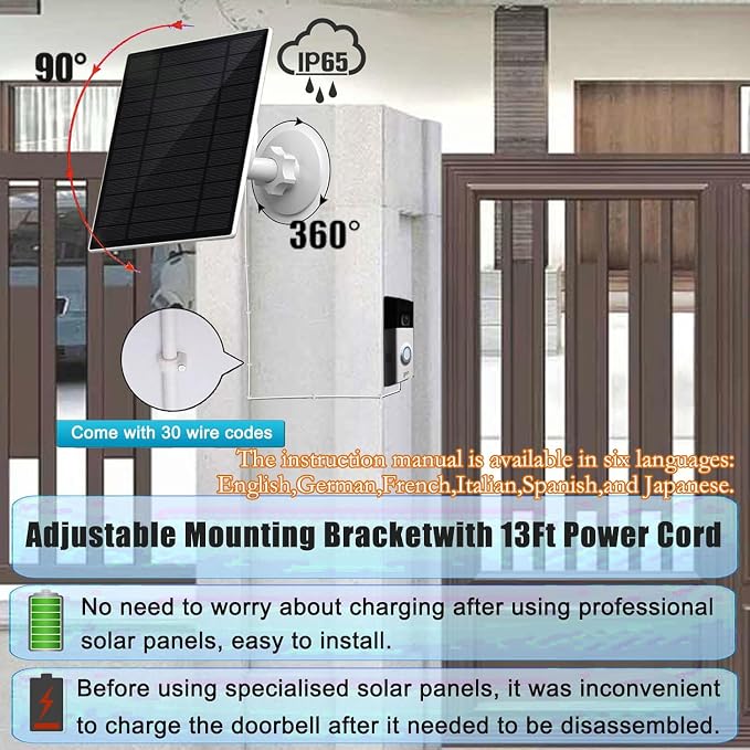 3W Solar Panel with Built-in 4000mAh Battery, 13.2ft Charging Cable, only - Image 6