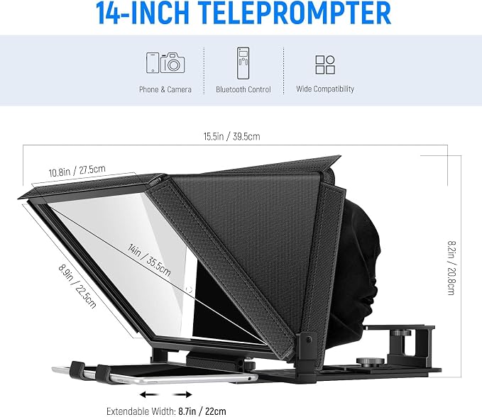 NEEWER X12 14 inch Aluminum Alloy Teleprompter - Image 6