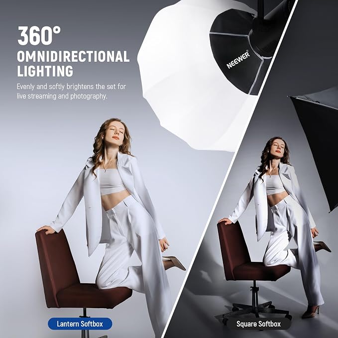 NEEWER 33.5"/85cm Lantern Softbox, Quick Release 360° Light Diffuser Bowens - Image 3
