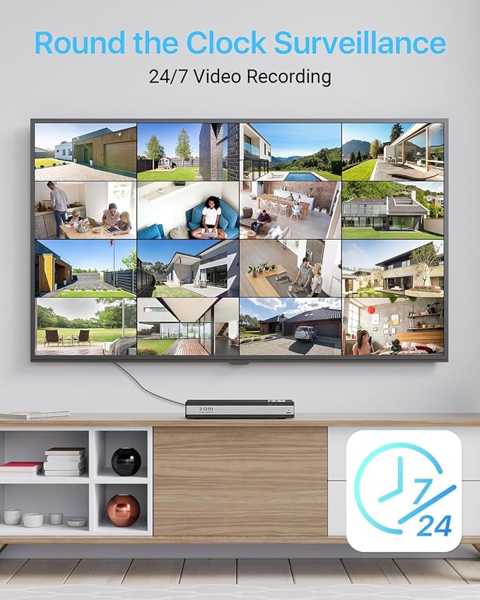 ZOSI 16CH 4K PoE Security Cameras System, 4K 8MP 16 Channel H.265 NVR - Image 4