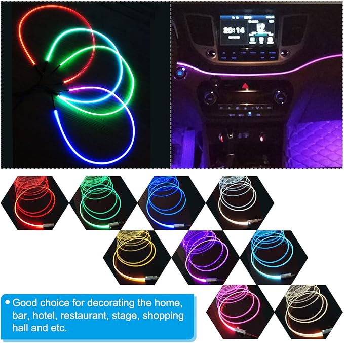 PATIKIL 3mm 1m PMMA Side Glow Fiber Optic Cable Kit, - Image 6