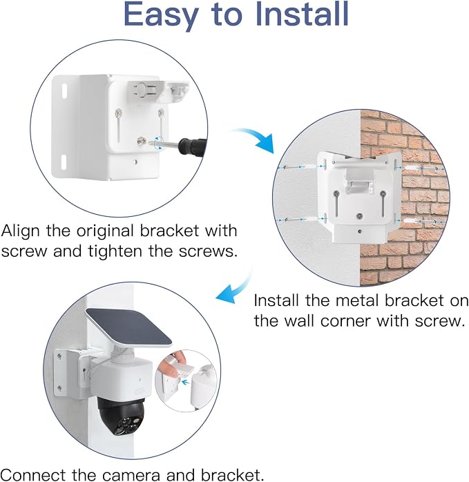 CaGuan Wall Mount Bracket for Eufy Security SoloCam S340/E30/E42, Rust-Proof - Image 4