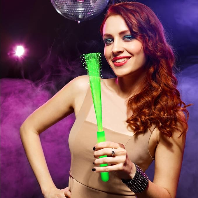 36 Pack Green Glow Sticks Light Up Fiber Optic Stick Glow Wands Bulk - Image 3