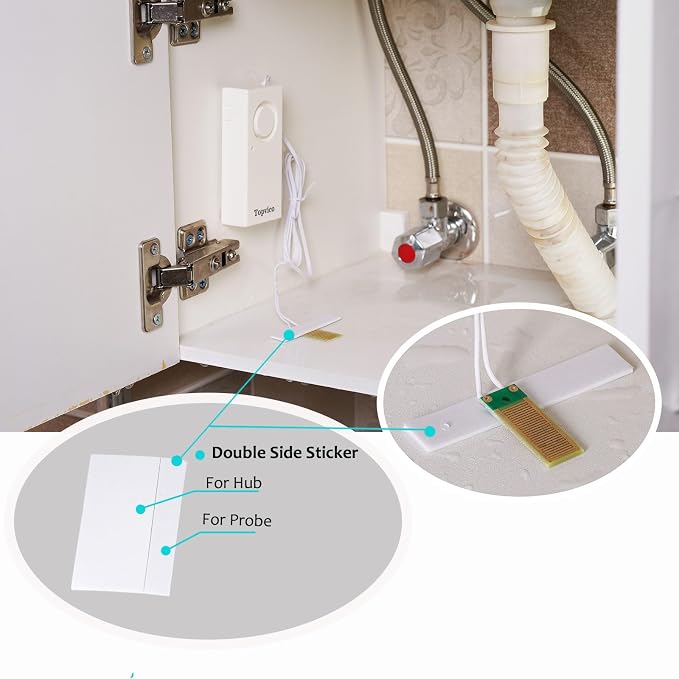 Water Leak Detector, 120dB Loud Siren, Powered by 9V Battery, Sensor Alarm - Image 3