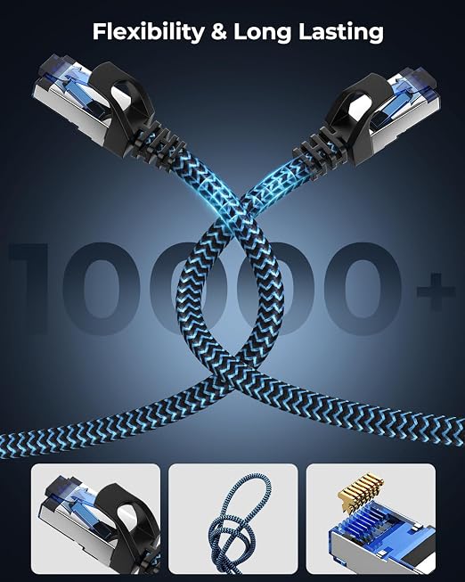 Cat8 Ethernet Cable 15 ft 1 Pack, High Speed 40Gbps 2000MHz, Compatible - Image 4
