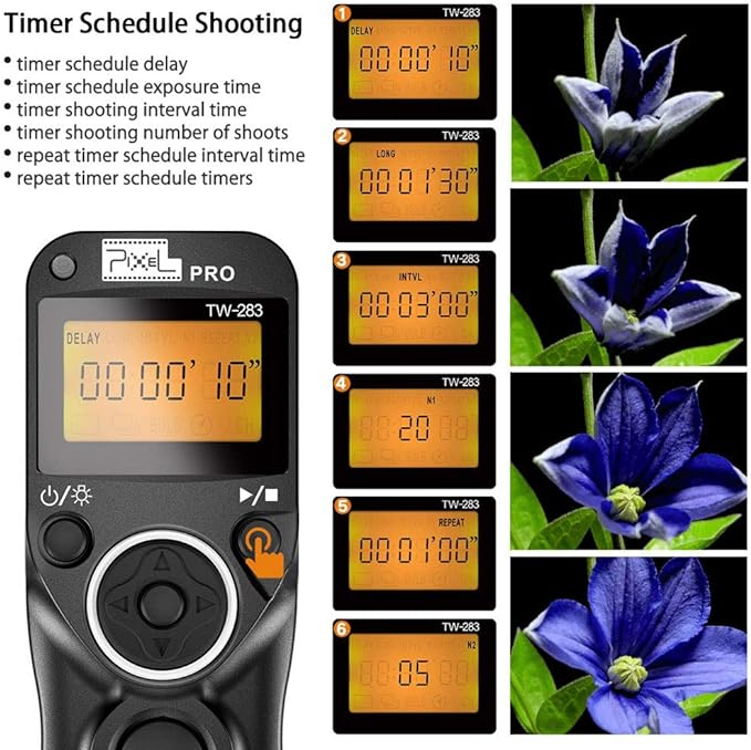 Wireless Remote Commander Shutter Release Cable Timer Pixel TW-283 S2 Wired - Image 3