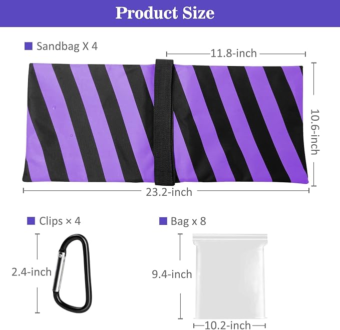 4 Packs Purple Sandbag Weight Bags - Image 4