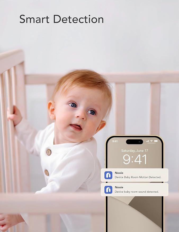 nooie 2K Baby Monitor with SD Card, Baby Monitor with Camera and Audio - Image 6