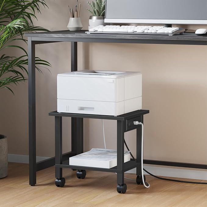 TUTOTAK 2 Tier Printer Stand, Rolling Printer Cart - Image 3