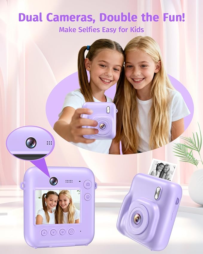 Instant Camera, Dual-Lens Kids Camera Instant Print - Image 3