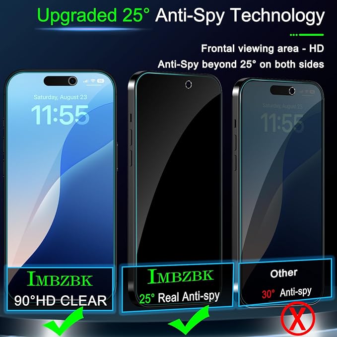 IMBZBK 3 Pack Privacy Screen Protector - Image 2