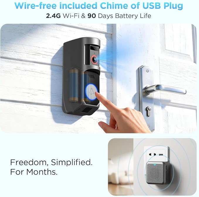 Wireless Battery Video Doorbell Camera 1080P - Image 3