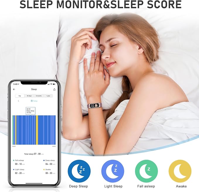 Fitness Tracker with 24/7Heart Rate, Blood Pressure, Sleep Tracking, Activity - Image 4