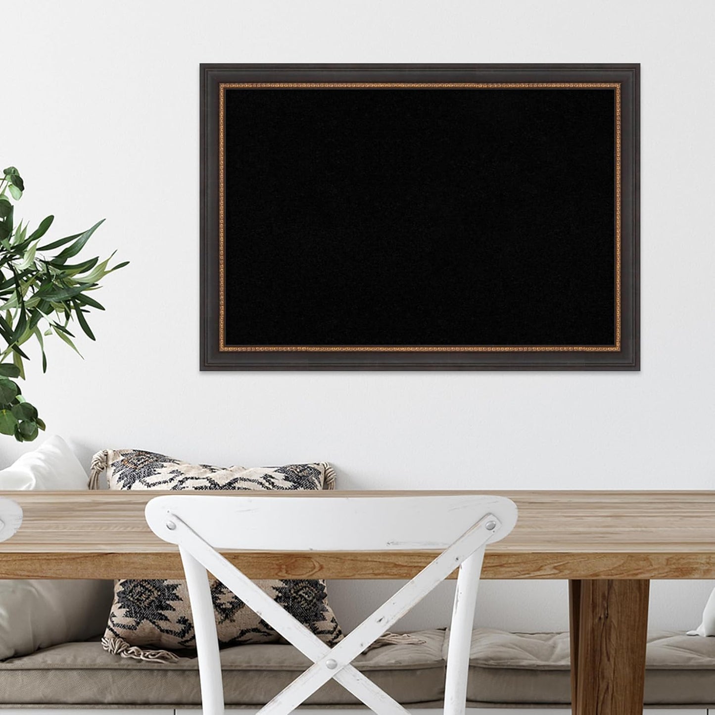 Amanti Art Black Cork Board for Wall, 19x27 Vision Board with Black Wood Frame, Medium Corkboard Office Decor for Home Organization, Traditional Corkboard Pinboard to Display Items for Home