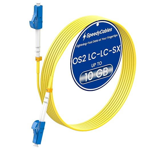 OS2 LC to LC Fiber Patch Cable 3m/10ft, 1G/10Gb 9/125um SIMPLEX LC/UPC SMF by SpeedyCables