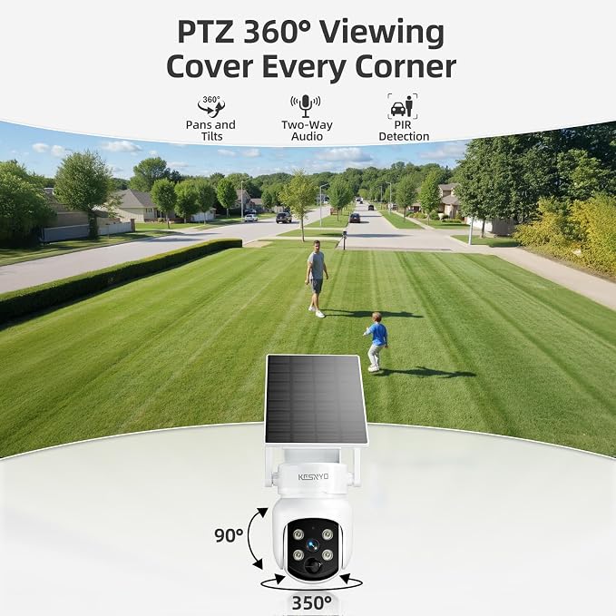 Solar Security Cameras Wireless Outdoor, 4MP Solar Powered, 8 Cam kit, Color - Image 2
