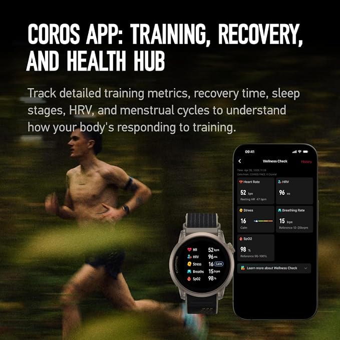 COROS PACE 4 Ultralight Sport GPS Watch, 1.2" AMOLED Touchscreen, 19 Days of - Image 7