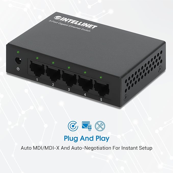 Intellinet 5-Port Gigabit Ethernet Network Switch, Ethernet Splitter - Image 3