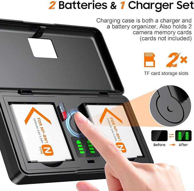 NP-BN1 Battery and Charger Set, Camera Accessories kit - Image 3