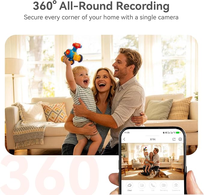 4K UHD Indoor Camera, 64G Built-in Storage No Subscription, Pet Camera Indoor - Image 5
