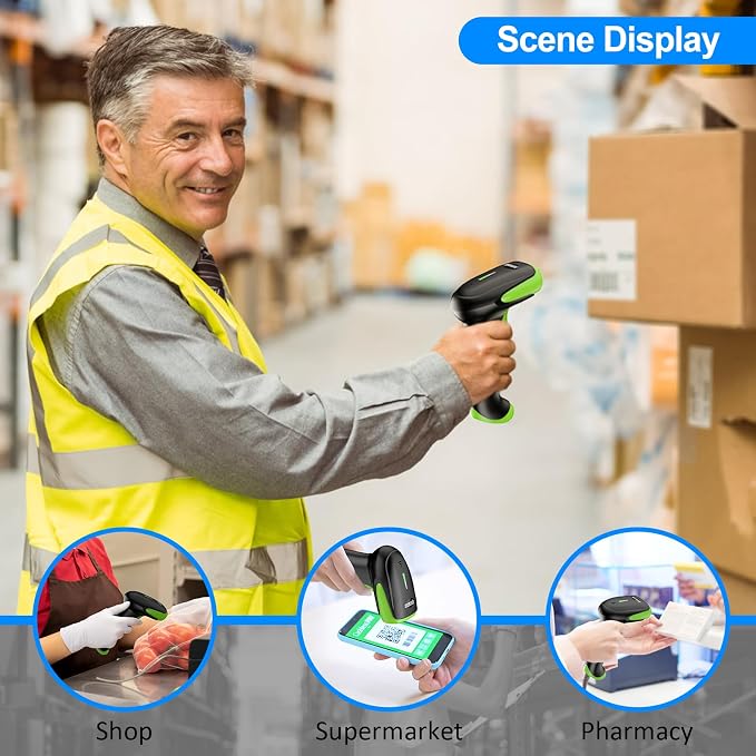 Symcode Wireless Bluetooth Barcode Scanner, 2D 1D QR Code Automatic Fast - Image 8