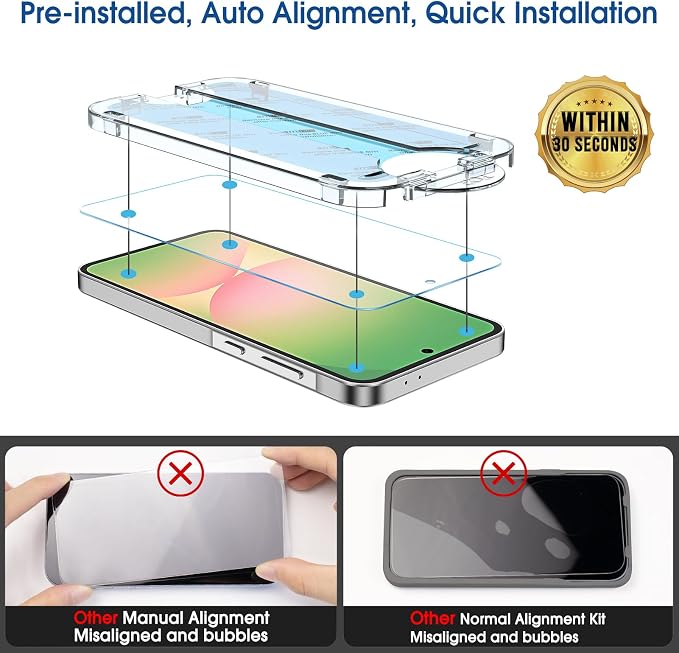 amFilm Auto-Alignment OneTouch for Samsung Galaxy A56 5G 6.7" Screen Protector - Image 3