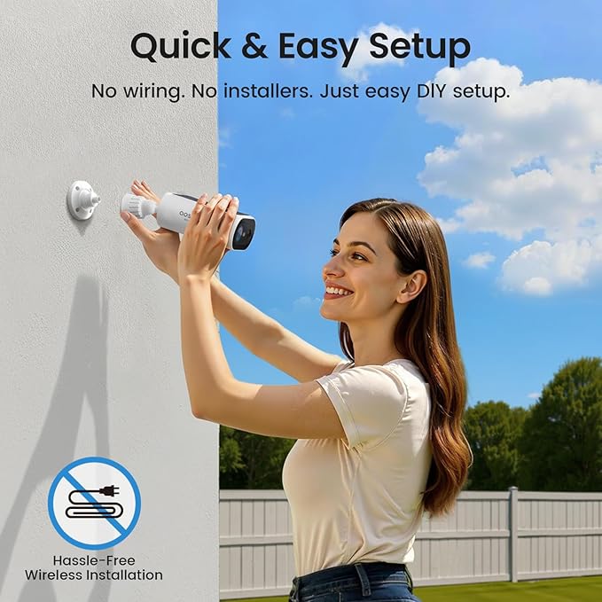 aosu Solar Security Cameras Wireless Outdoor, 2Mins DIY Installation 2K Color - Image 2