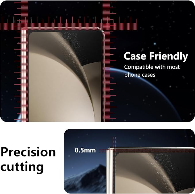 6 Pack for Samsung Galaxy Z Fold 5 Screen Protector, 2 Pac Inside Soft Film + 2 - Image 5