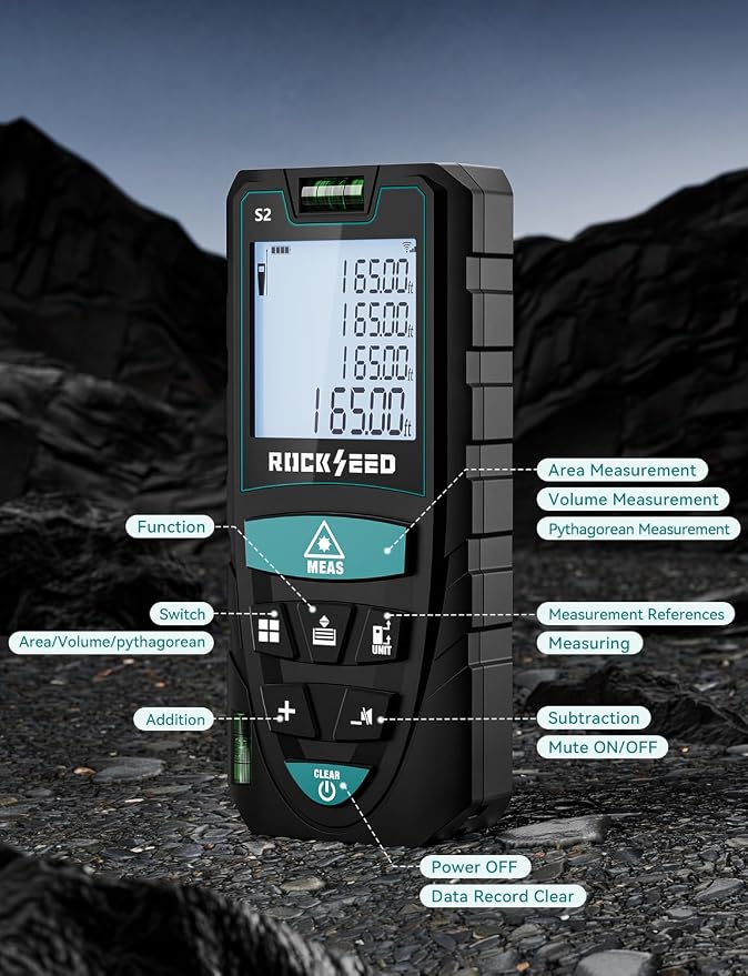 Laser Measure 50M/165ft, RockSeed Digital Laser Distance Meter - Image 6