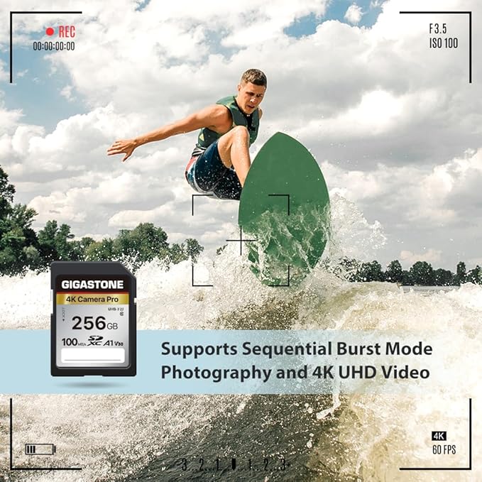 【5-Years Data Recovery】GIGASTONE 256GB SD Card, 4K Camera Pro, UHS-I A1 V30 - Image 7