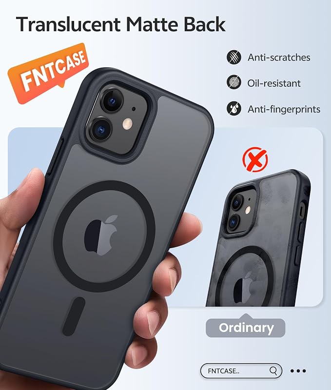 FNTCASE for iPhone 13 Mini Case: for iPhone 12 Mini Case Translucent Matte - Image 6