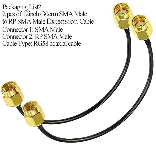 TUOLNK SMA Cable RG58 SMA Male to RP-SMA Male Extension Cable 12inch Pigtail - Image 7