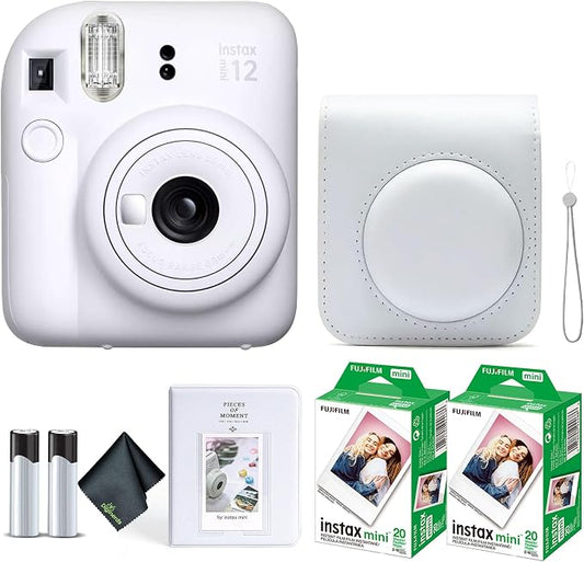 Fujifilm Instax Mini 12 Instant Camera Clay White Bundle by FUJIFILM
