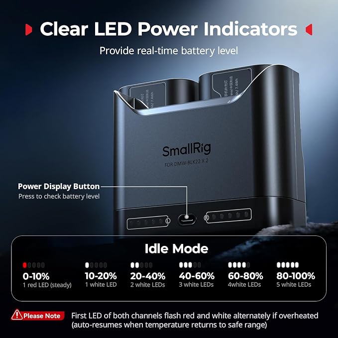 SMALLRIG DMW-BLK22 Camera Battery Set - Image 6