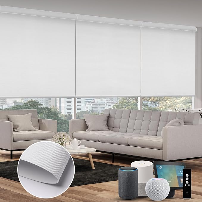 SmartWings Motorized 100% Blackout Shades Blinds, Custom Size, Cordless Window by SmartWings