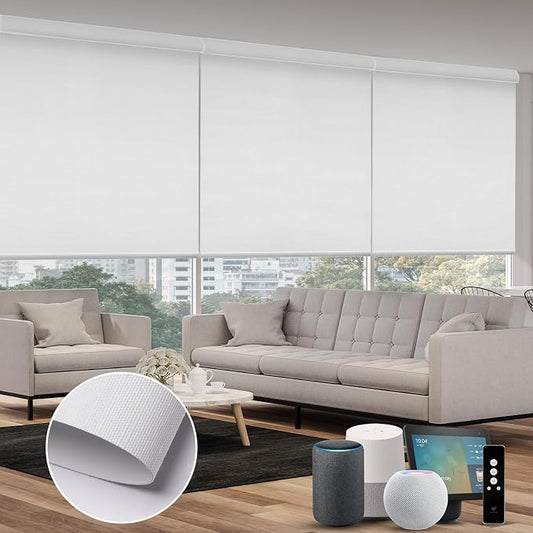 SmartWings Motorized 100% Blackout Shades Blinds, Custom Size, Cordless Window by SmartWings