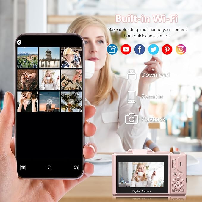 4K Digital Camera with 64MP Photos, Vlogging Camera with 180° Flip Screen - Image 5