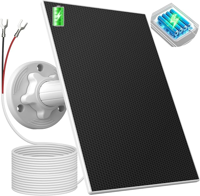 Solar Panel Charger for Ring Doorbell, Built-in 4000mAh Battery for Cloudy Days by WECOOL