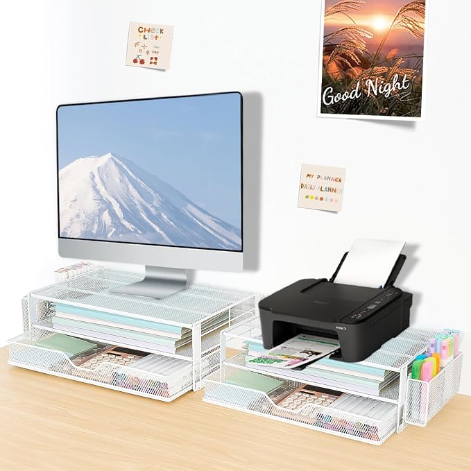 AUPSEN Computer Monitor Stands Riser，2-Tier Desk Organizers and Accessories - Image 7